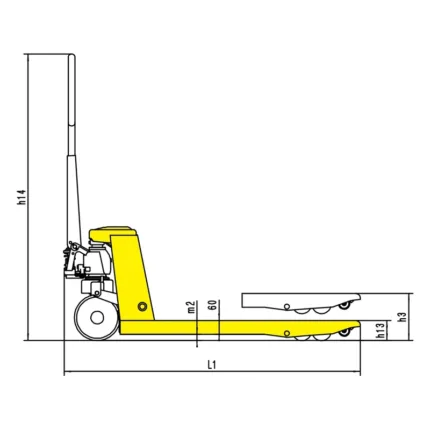 DELACCO RPV5000HD heavy duty type hand pallet truck drawing 1