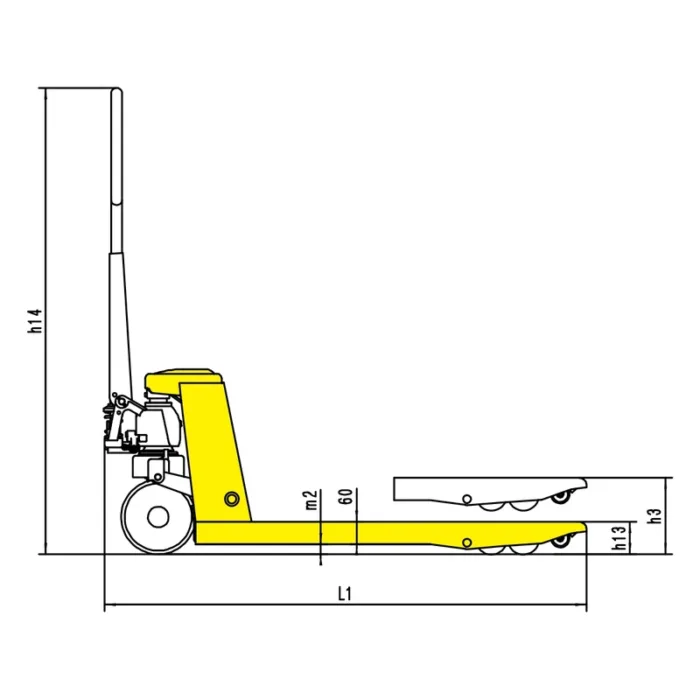 DELACCO RPV5000HD heavy duty type hand pallet truck drawing 1