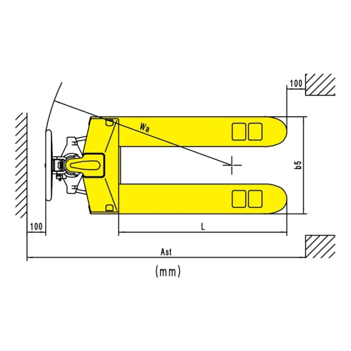 DELACCO RPV5000HD heavy duty type hand pallet truck drawing 2