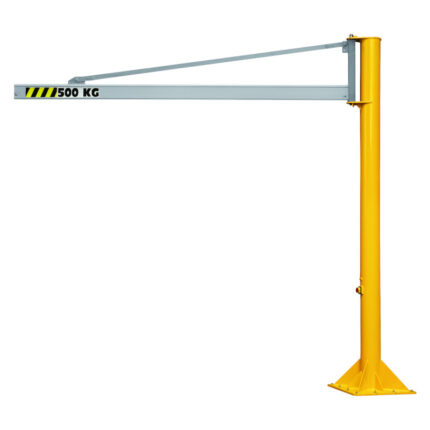 Aluminium hollow-section, overbraced pillar jib cranes