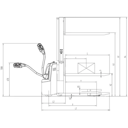 DELACCO ESV10-I/ESV12-I electric stacker with initial lift drawing 1