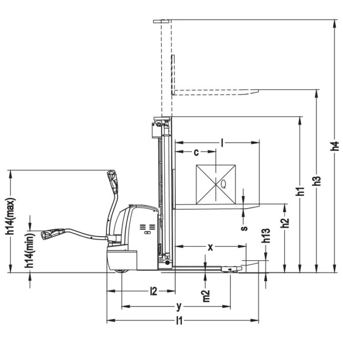 DELACCO EVV10/EVV12/EVV15 electric walkie stacker drawing 1