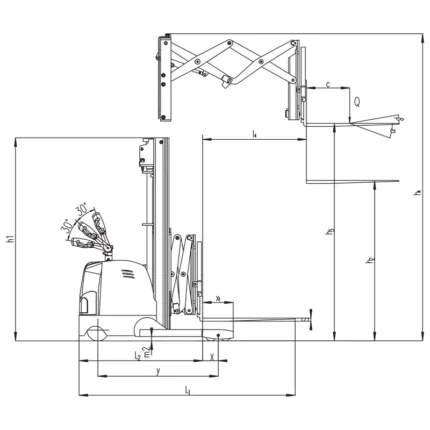 Electric rider reach truck with magnetic valve control EVV15DDS/EVV20DDS | DELACCO electric pallet stackers