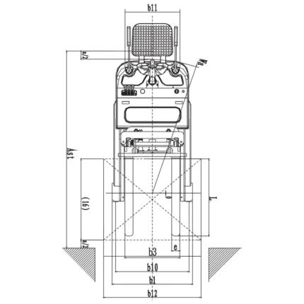 DELACCO EVVP12C-P/EVVP15C-P counterbalanced electric reach stacker drawing 2