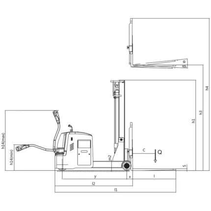 DELACCO EVVP15H/EVVP05H counterbalanced electric stacker drawing 1