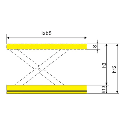 DELACCO HPS1001/HPS1003 heavy duty single scissor lift table drawing