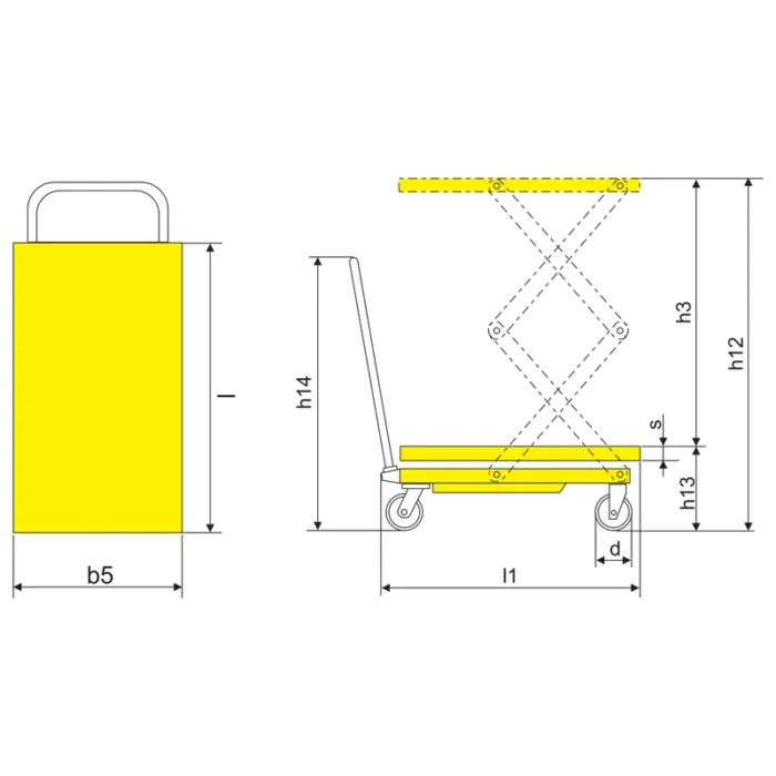 DELACCO MPS350DNC double scissor mobile lift table drawing