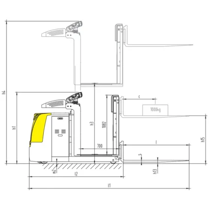 DELACCO NKV10-P electric low level order picker drawing 1