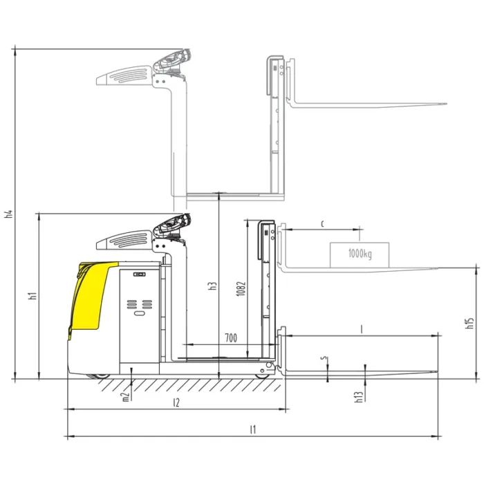 DELACCO NKV10-P electric low level order picker drawing 1
