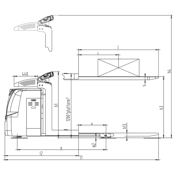 DELACCO NKV10/NKV12 electric low level order picker drawing 1