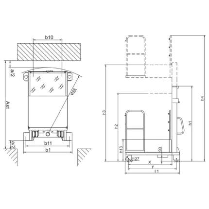 DELACCO PEKV400 semi-electric order picker drawing
