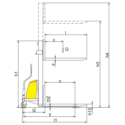 DELACCO PEVV10/PEVV15 semi-electric stacker drawing 2