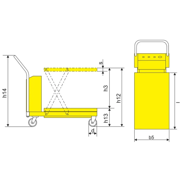 DELACCO PMPS350D electric scissor mobile lift table drawing