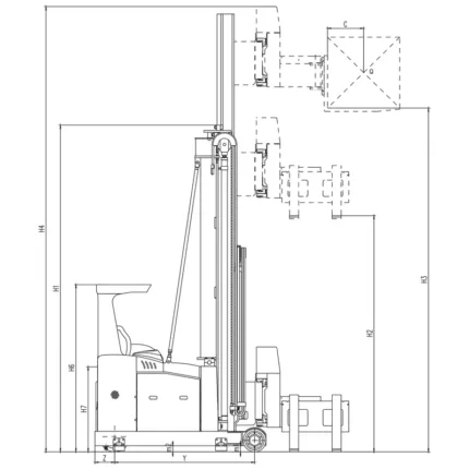 DELACCO REV15BP very narrow aisle truck (man-down) drawing 1