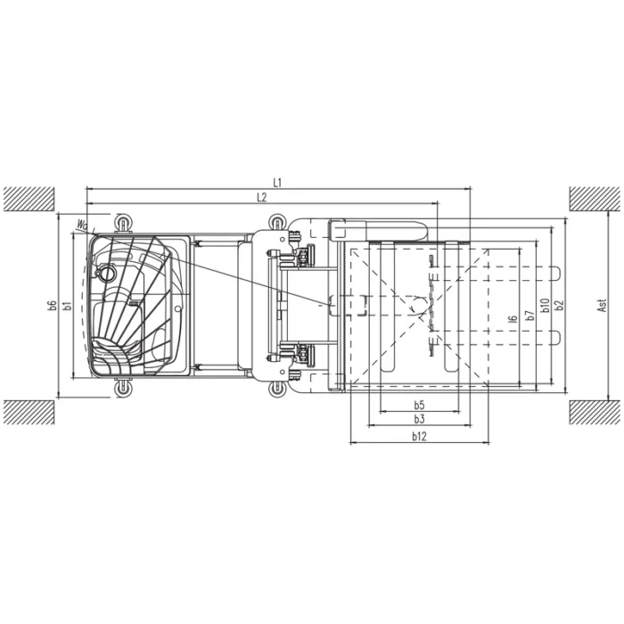 DELACCO REV15BP very narrow aisle truck (man-down) drawing 2