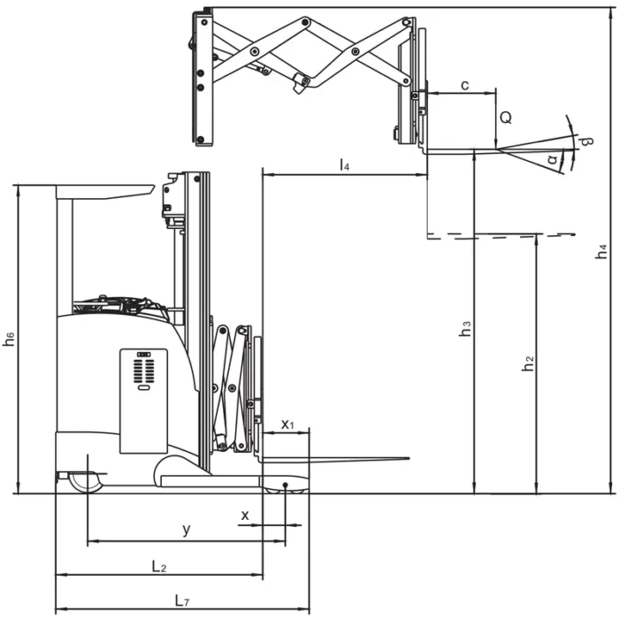 DELACCO REV15DS electric fork reach track drawing 1