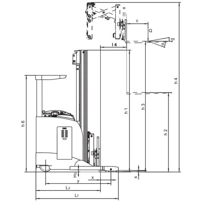 DELACCO REV15DS electric fork reach track drawing 2