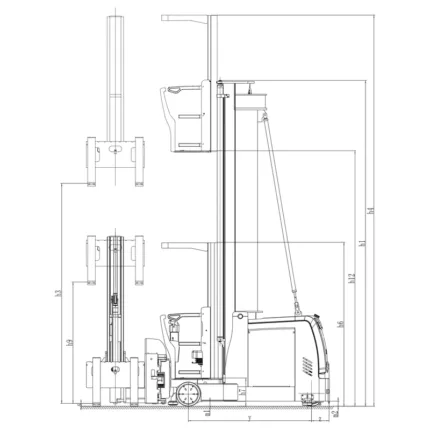 DELACCO REV15TS very narrow aisle truck (man-up) drawing 1