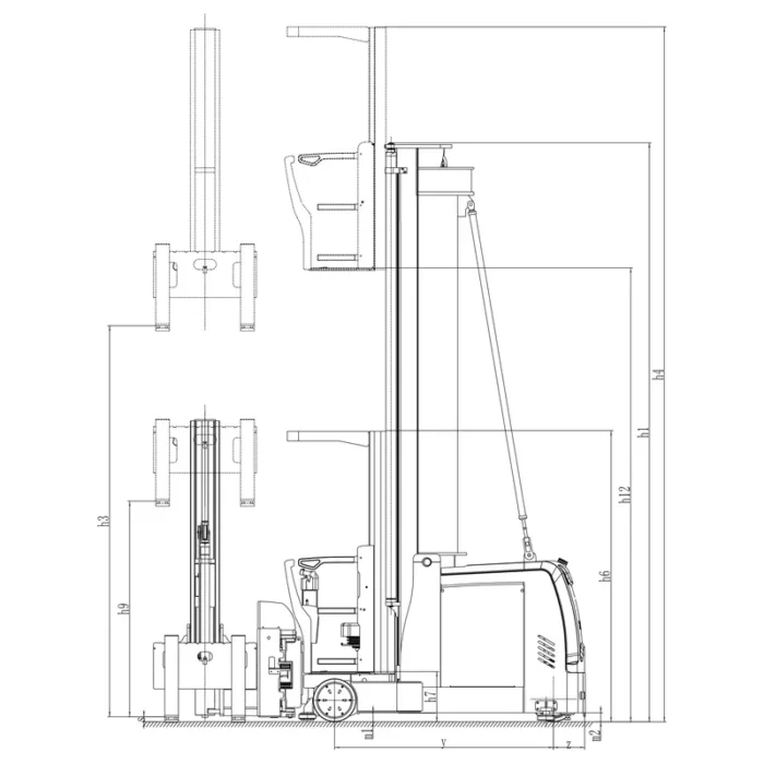 DELACCO REV15TS very narrow aisle truck (man-up) drawing 1
