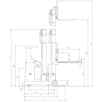 DELACCO REV16 super compact reach truck drawing 1