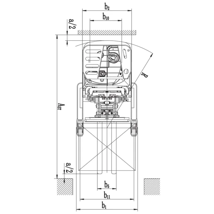 DELACCO REV18DS electric fork reach track double scissord drawing 2