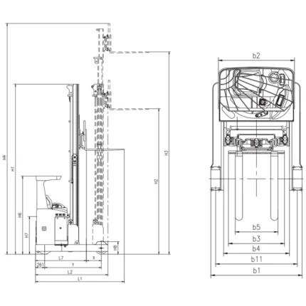 DELACCO REV20VP electric reach truck drawing