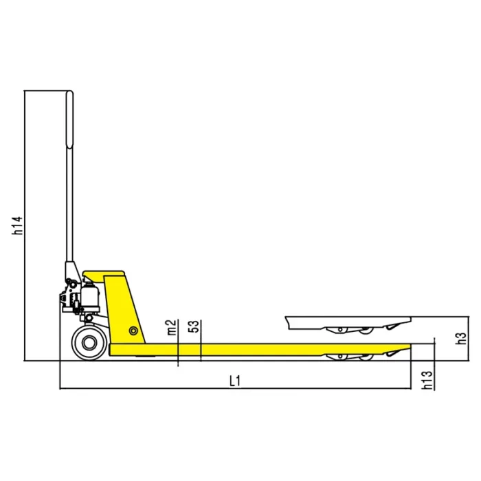 DELACCO RPV2000E economic type hand pallet truck drawing 1