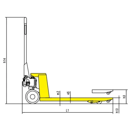 DELACCO RPV2500CT/RPV3000CT hand pallet truck drawing 1