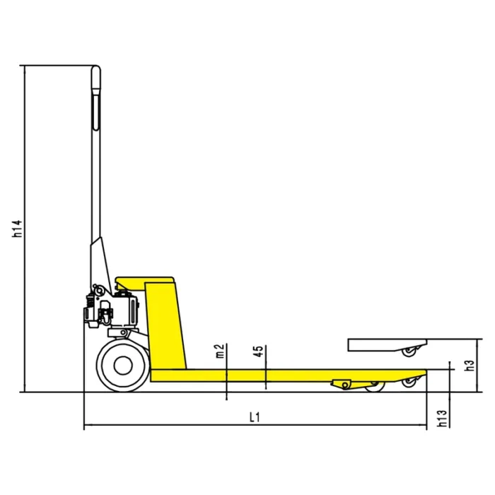 DELACCO RPV2500CT/RPV3000CT hand pallet truck drawing 1