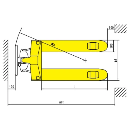 DELACCO RPV2500CT/RPV3000CT hand pallet truck drawing 2