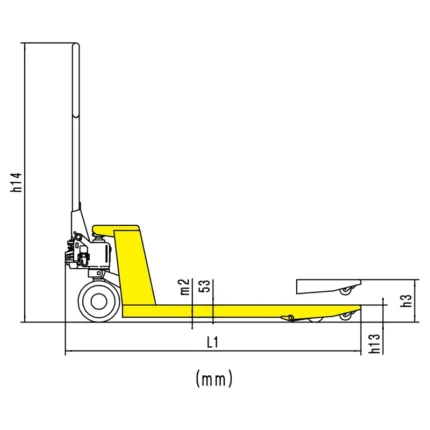 DELACCO RPV2500PT/RPV3000PT premium type hand pallet truck drawing 1