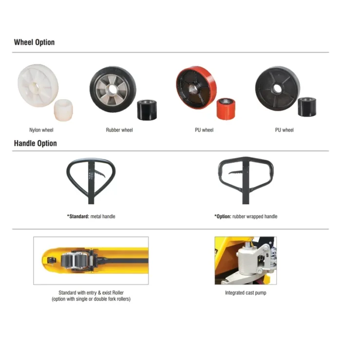 DELACCO RPV2500PT/RPV3000PT premium type hand pallet truck options