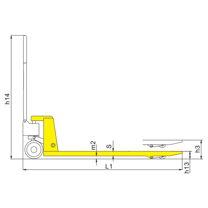 DELACCO RPV2500STD/RPV3000STD standard type hand pallet truck drawing 1