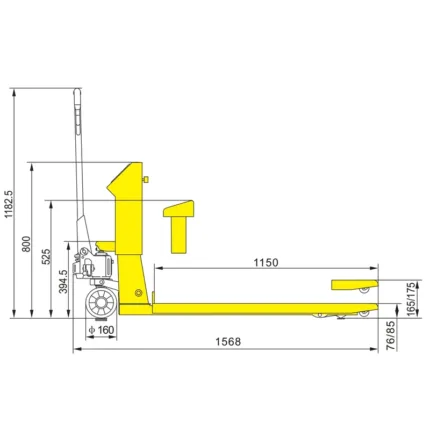 DELACCO RPVV2000/RPVV2000P scale pallet truck drawing 1