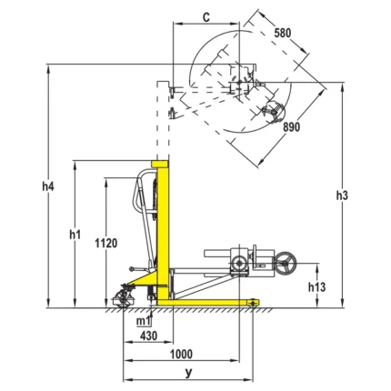 DELACCO RVB35 drum lifter drawing 1