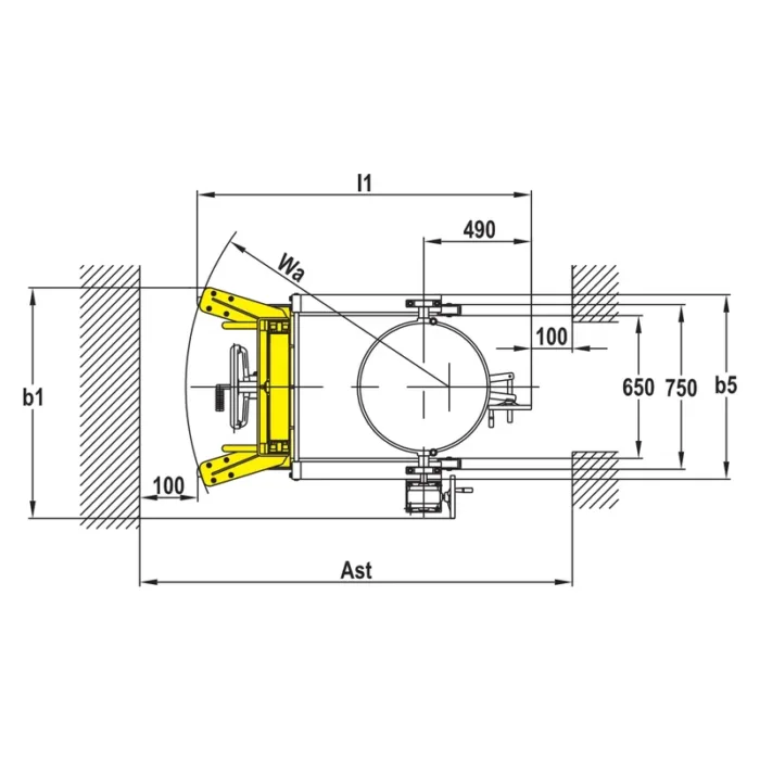 DELACCO RVB35 drum lifter drawing 2