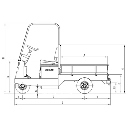 DELACCO VEV10/VEV15 electric platform truck drawing 1