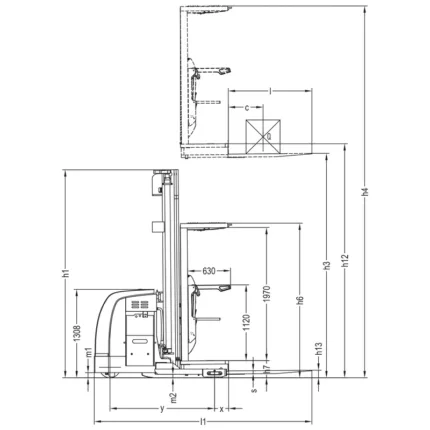 DELACCO VKV15 electric high level order picker drawing 1