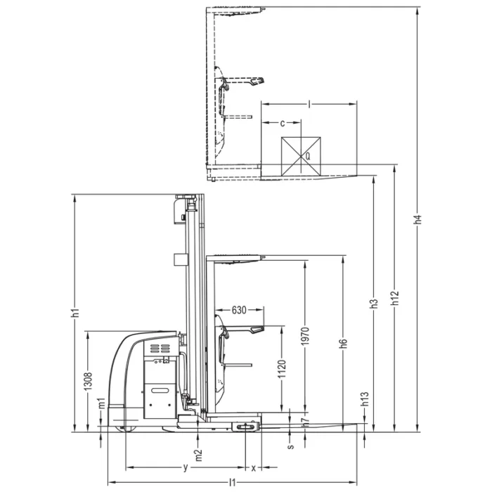 DELACCO VKV15 electric high level order picker drawing 1