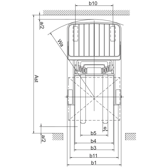 DELACCO REV15ST standing type reach truck drawing 2