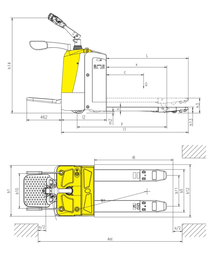 DELACCO EPV30SP heavy duty electric pallet truck drawing