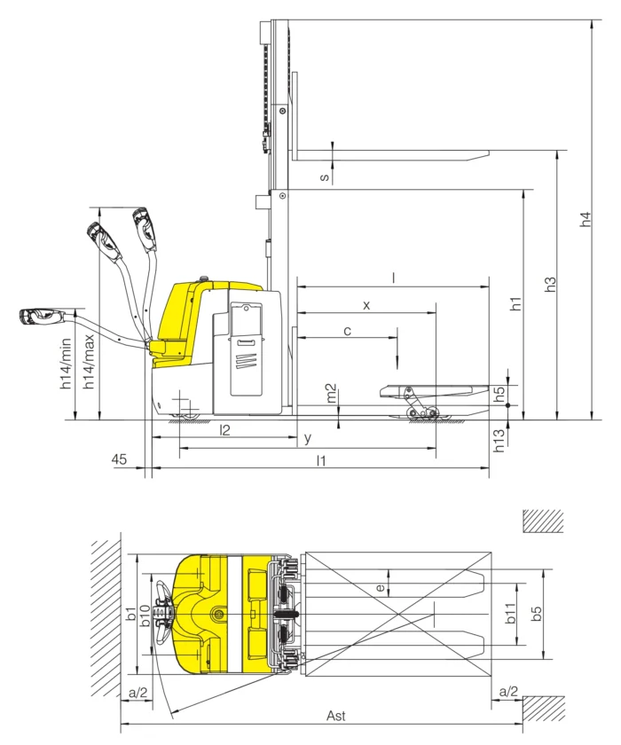 EPV20-I EPV20LD-I electric double decker pallet truck drawing