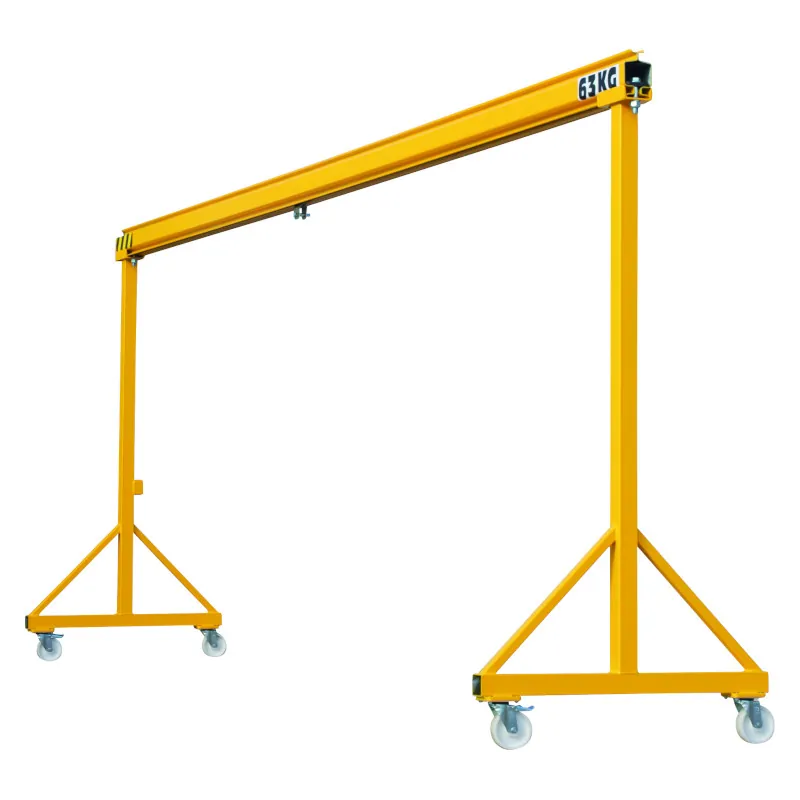 Hollow section workshop gantry crane 500kg span 2m height 2m