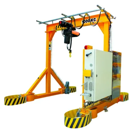 Workshop motorized gantry crane 1000kg span 11.5m height 4m