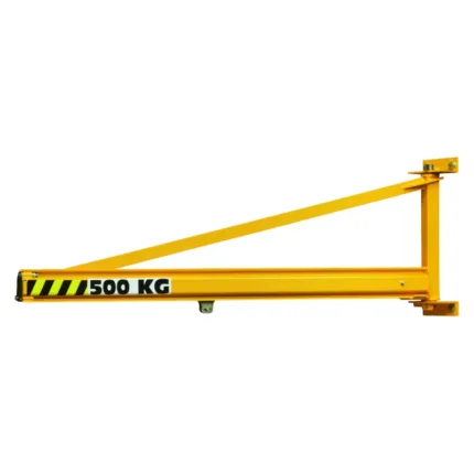 Hollow-section overbraced wall jib cranes