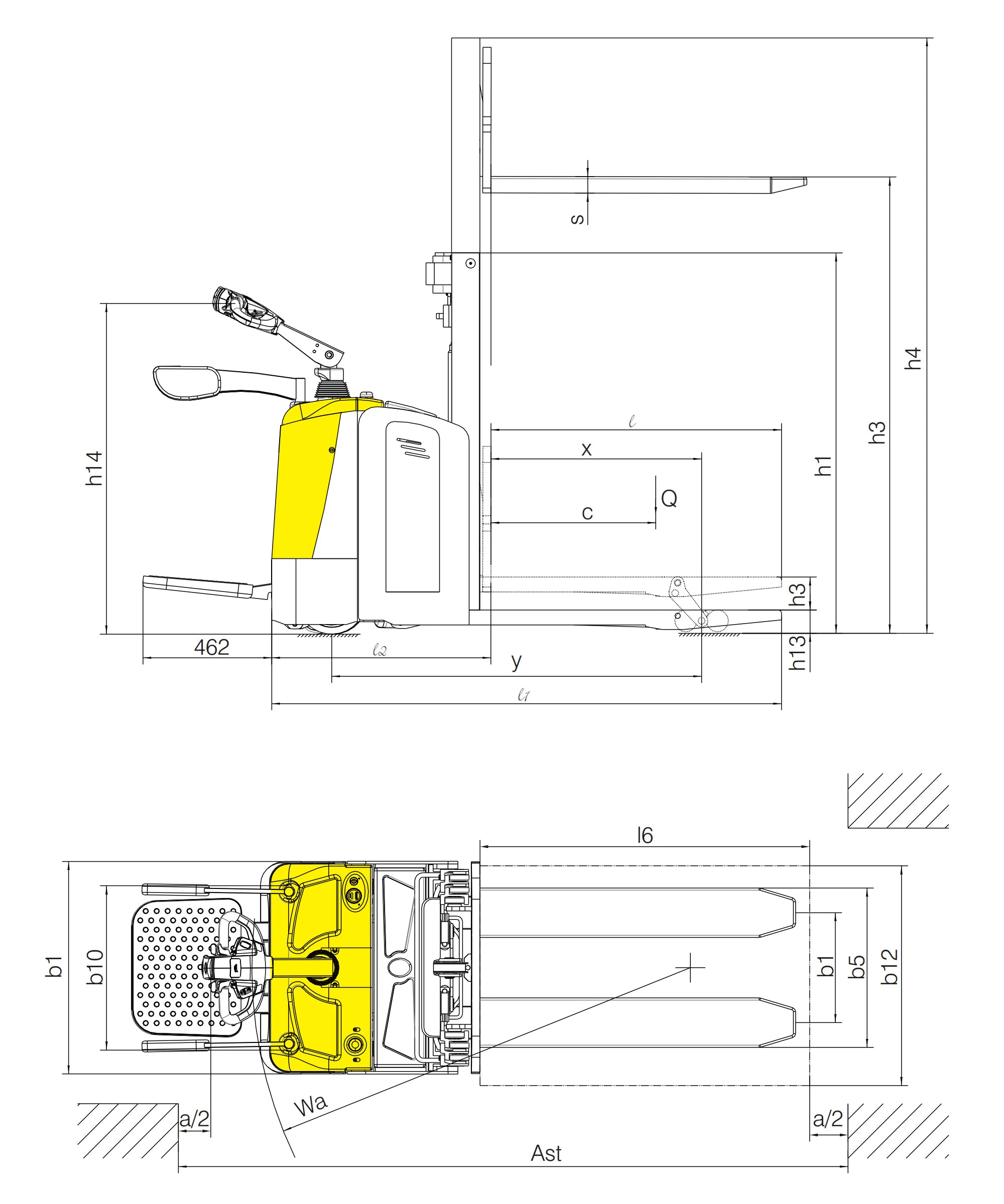 Double Decker Pallet Truck (EVP20-IP) 2000 kg 1600-2500 mm - view 2