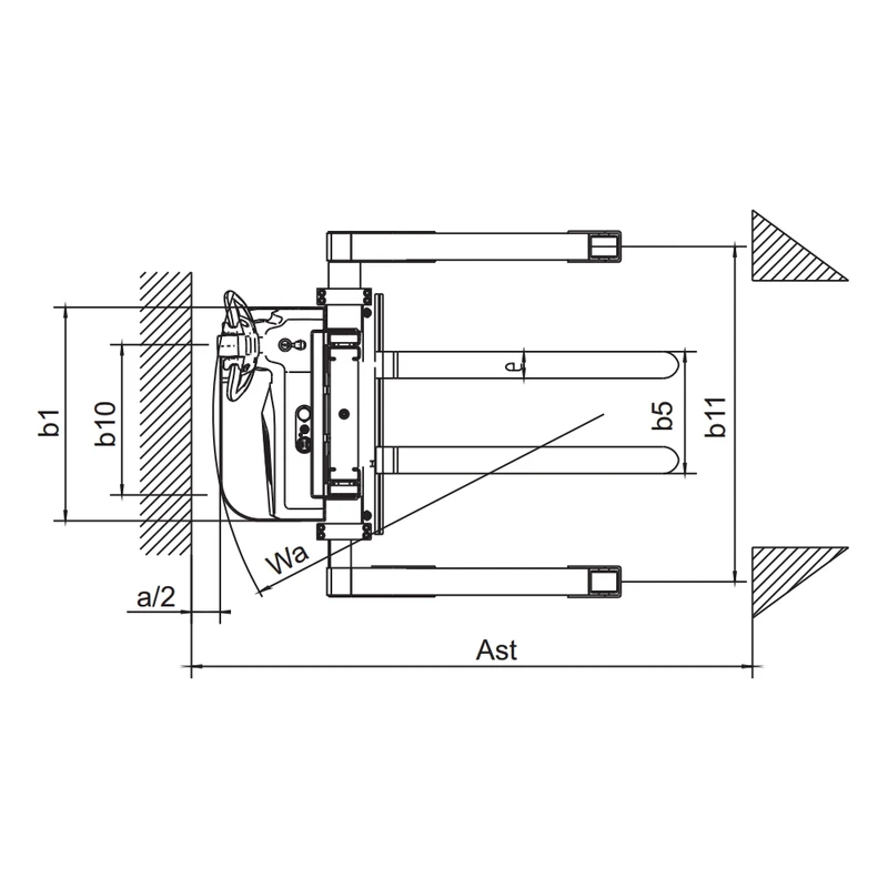 Electric Straddle Stacker (EVV10B-PV/EVV12B-PV/EVV15B-PV) 1000-1500 kg 1600-3000 mm - view 3