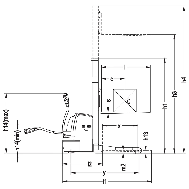 Electric Walkie Straddle Stacker (EVV10-PV/EVV12-PV/EVV15-PV) 1000-1500 kg 1600-5600 mm - view 2