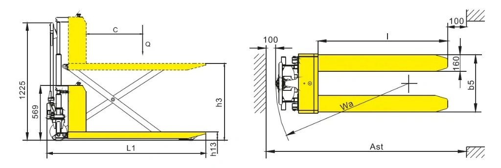 Semi-Electric High Lift Pallet Truck (PESV8) 1000 kg 3