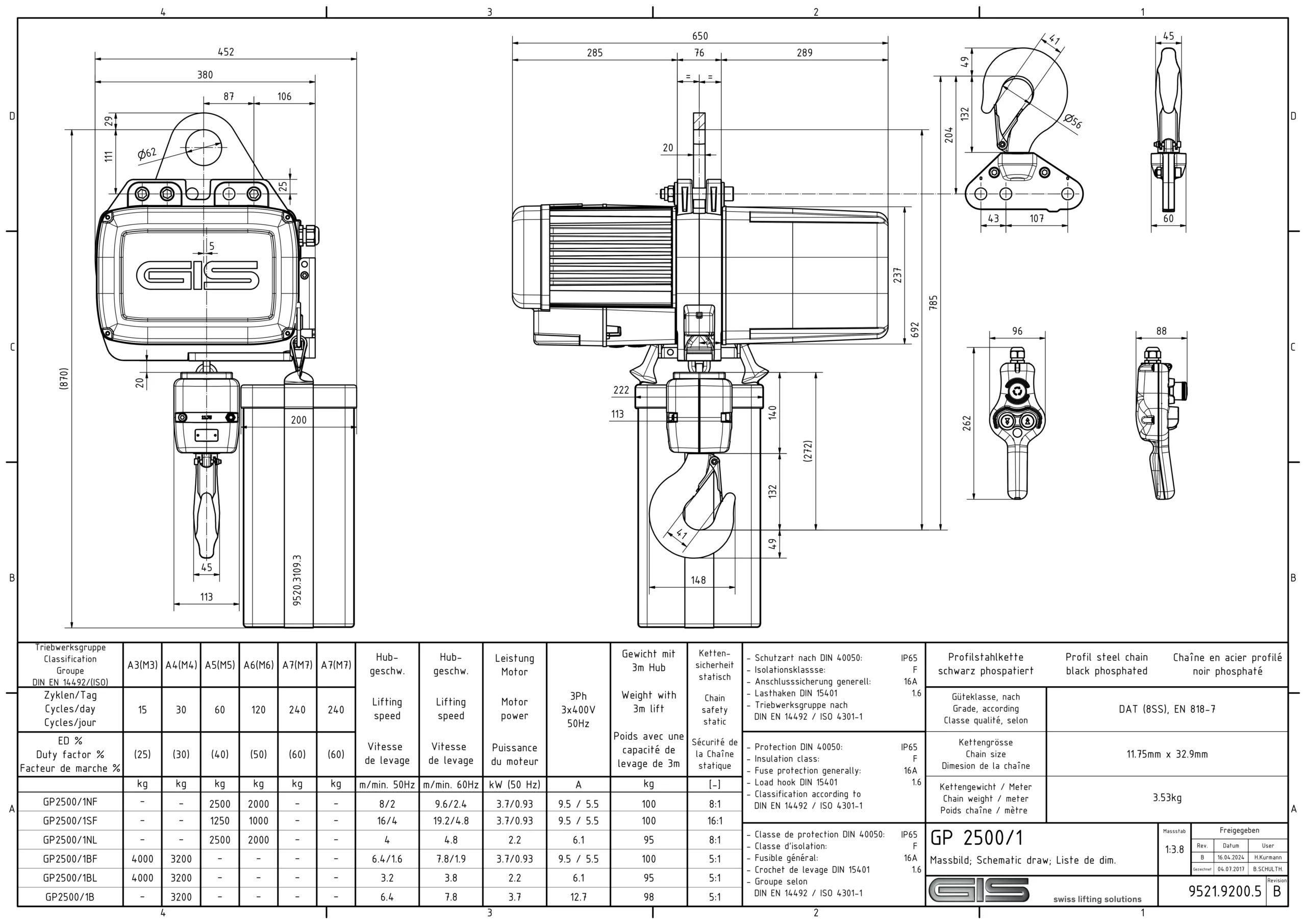 GIS GP Electric Chain Hoist 100–6300 kg - view 16